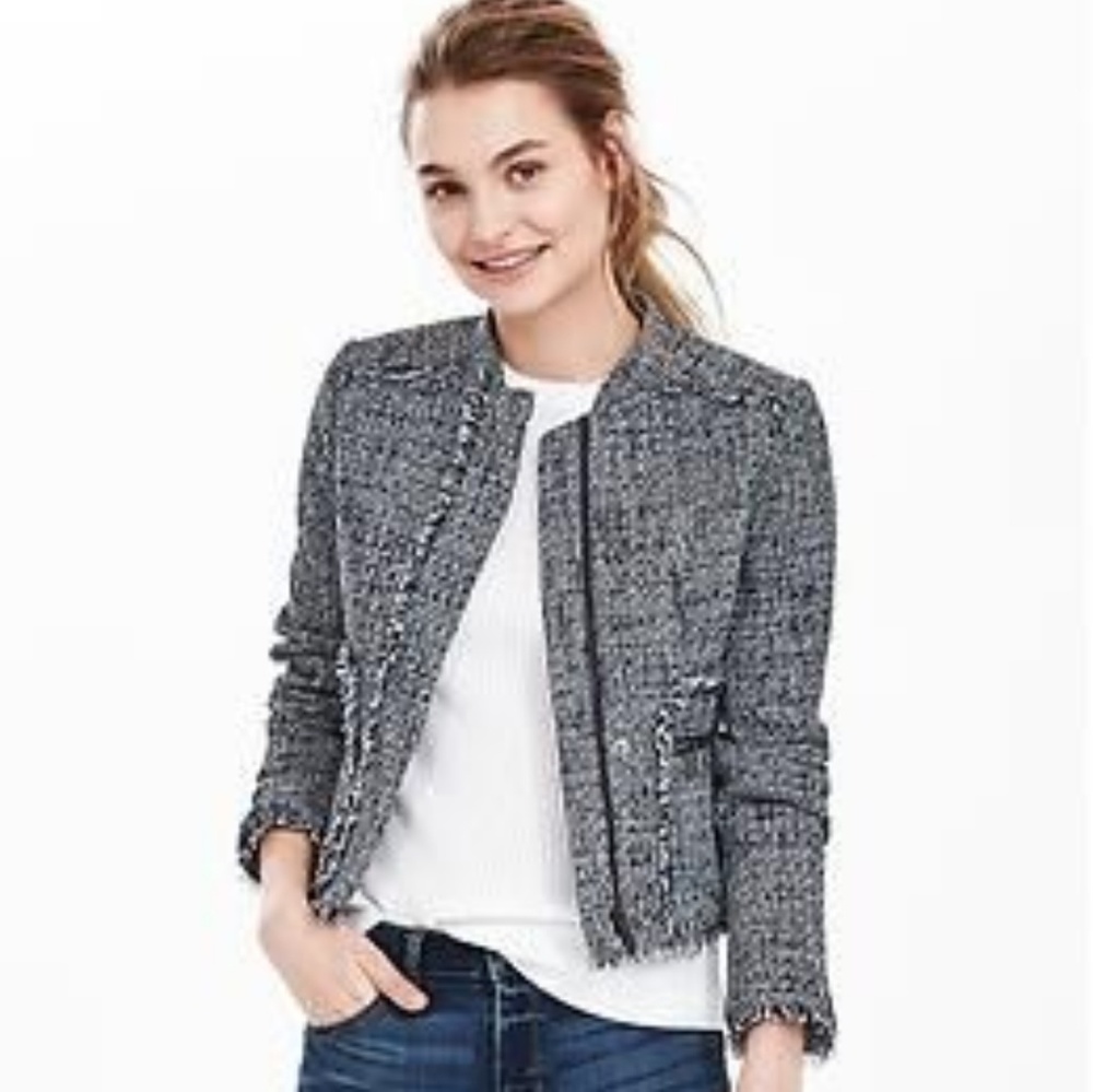 Banana Republic Blue Tweed Blazer